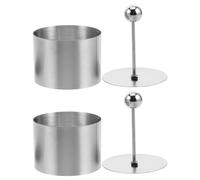 SUPVOX Molde y Paquete de 2 Piezas para Platos Fríos Redondo de Acero Inoxidable con Empujador, Diseño Versátil Adecuado para Chefs Profesionales y Cocineros en Restaurantes o