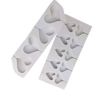 SUPVOX Moldes de Silicona para Piruletas Corazón 2 Piezas, Grande 4 Cavidades y Pequeño 10 Cavidades, Molde para Hornear Reutilizable, Flexible y Apto para Horno, Utensilios para Hacer