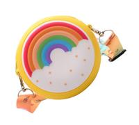 SUPVOX Monedero Bandolera Infantil de Silicona Arcoíris Amarillo Bolso de Hombro para Niña Pequeño y Seguro Monedero Compacto para Uso Diario y Obsequio
