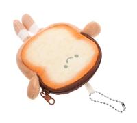 SUPVOX Monedero con Cadena Colgante, Adecuado para Estudiantes y Jóvenes Pequeño de Dibujos Animados con Cremallera en Forma de Pan Tostado, Hecho de Tela sin Tejido y Pelusa