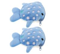 SUPVOX Monedero Pequeño de Peluche Cremallera Diseño Tiburón, 2 Piezas Azul, Monedero para Mujer y Niña, Bolsa para Monedas Compacta y Ligera, Accesorio Práctico para Uso Diario