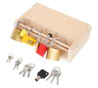 SUPVOX Montessori Juego Educativo de Bloqueo de Cerraduras Madera para Desarrollo Cognitivo y Concentración Juguete Infantil Años