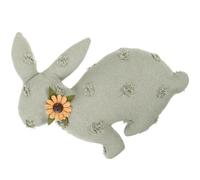 SUPVOX Muñeco de Conejo de Pascua de Tela y Algodón PP, Adorno de Conejito Rústico en Color Verde Marino, Figura Decorativa para Fiesta y Decoración de Mesa, Juguete de Peluche Temático