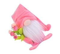 SUPVOX Muñeco de Peluche sin Rostro en Forma de Duende Tulipán Rosa Decoración Día Madre y San Valentín Figura de Tela No Tejida Relleno de Algodón Adorno Festivo para Hogar y Fiestas