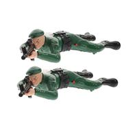 SUPVOX Muñecos de Soldados Eléctricos Que Gatean 2 Piezas, Figuras de Acción de Plástico Color Verde, Juguetes para Pequeños, Desarrollo Motriz y Juego de Reconocimiento Militar