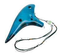 SUPVOX Ocarina Clásica de 12 Agujeros Tono C, Material Cerámico Acabado Ahumado de Paja, Color Azul, Instrumento Musical Portátil para Principiantes y Suministros Musicales, Adecuado