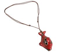 SUPVOX Ocarina de Cerámica Diseño de Cetáceo Rojo, Instrumento Portátil para Principiantes Sonido Hermoso y Tonos Extraordinarios, Adecuado para Amantes del Arte Sonoro