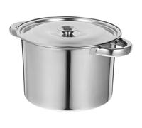 SUPVOX Olla de Sopa de Acero Inoxidable 18 Cm con Doble Asa y Tapa, Olla para Inducción, Cacerola Pequeña Cilíndrica para Guisos y Hervidos en Cocina Doméstica