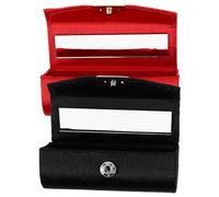 SUPVOX Organizador Portátil para Pintalabios Vintage de Seda 2 Unidades Rojo y Negro con Espejo Estuche Compacto para Maquillaje y Accesorios Cosméticos Adecuado para Viajes y Uso