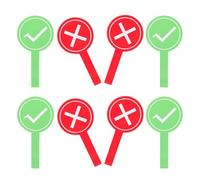 SUPVOX Paletas de Votación Verdadero Falso 8 Piezas, Mini Pizarras Portátiles para Aula, Juego Educativo Interactivo Señal de Aprobado y Rechazado, Accesorio Escolar para Decisiones