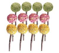 SUPVOX Palitos Masticables para Conejos y Roedores 12 Piezas, Bolas de Hierba para Dentición en Forma de Pétalos, Juguetes Naturales para Hámsteres, Cobayas y Chinchillas, Cuidado Dental