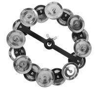 SUPVOX Pandereta de Platillos de Doble Hilera para Batería, Anillo de Platillo Hi-hat de Acero Inoxidable Plateado, Accesorio de Percusión Profesional para Instrumentos Musicales
