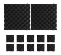 SUPVOX Panel acústico de poliestireno de 12 piezas, panel absorbente de sonido para estudio, cine en casa, oficina, negro, 30 x 30 x 2 cm