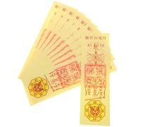 SUPVOX Papel de Broma Chino Fulu 10 Hojas Accesorio de Disfraz de Sacerdote Taoísta para Fiestas Halloween Carnaval Patrones de Hechizos Chinos para Ambiente Festivo