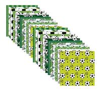 SUPVOX Papel de Obsequio de Fútbol 24 Piezas Diseño Infantil Verde para Cumpleaños y Fiestas Deportivas, Papel para Envolver Regalos Temáticos de Fútbol Jugadores