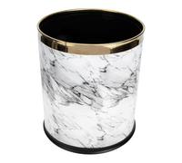 SUPVOX Papelera Redonda de Plástico Diseño Jaspeado, Base Antideslizante para Baño, Cocina y Oficina, Capacidad Resistente para Espacios Pequeños