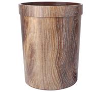 SUPVOX Papelera Vintage de Madera Veta Natural, Cubo de Basura Redondo Grande de 14 Litros para Cocina, Dormitorio y Oficina, Contenedor Decorativo Multiusos