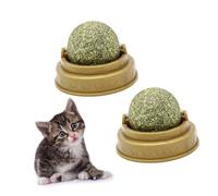 SUPVOX Paquete De 4 Bolas De Menta para Lamer para Gatos Juguetes para Gatos Seguros para La Salud Golosinas Multifuncionales para Mascotas Juguete Giratorio para Pared