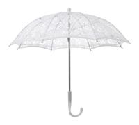 SUPVOX Paraguas de Encaje Romántico Pequeño para Mujer Accesorio para Fotos de Boda y Espectáculos Sombrilla Blanca Bordada para Eventos y Decoraciones 1 Unidad