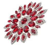 SUPVOX Parche Termoadhesivo Decorativo para Ropa Aplique Cristales Ab Forma de Garra Color Rojo Base Plateada 1 Unidad Adecuado para Chaquetas Vestidos y Accesorios de Moda