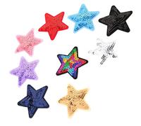 SUPVOX Parches para Coser Estrellas Lentejuelas 5X5 CM Set 9 Piezas para Adornar Chaquetas, Bolsos y Ropa Juvenil en Manualidades