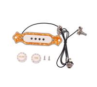 SUPVOX Pastilla Para Boca De Guitarra Eléctrica De Caja De Madera De Cuatro Cuerdas Con Control De Volumen y Tono Para Tocar Casa o Pequeños Conciertos