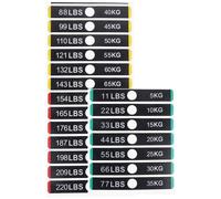 SUPVOX Pegatinas Adhesivas para Gimnasio Peso 5-100 Kg, Hoja de Etiquetas Autoadhesivas para Equipos de Entrenamiento, Etiquetas de Peso Orificio para Inserción, 119x18 Mm, 1 Set