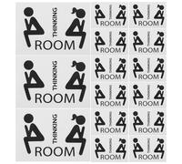 SUPVOX Pegatinas para Letreros de Puerta de Baño 20 Unidades 10X10 CM Vinilo Negro Señalización Baño Uso Decoración para Público Restaurante Hogar y Oficina