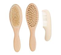 SUPVOX Peine y Cepillo De Madera Cepillo De Lana y Peine Para Masaje Del Cabelludo Kit De Limpieza Baño Herramientas Cuidado Personal