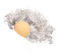 SUPVOX Peluca Calva Rizada de Color Claro para Cosplay y Fiesta de Persona Mayor, Talla Única, Peluca Divertida para Adultos y Adolescentes en Disfraces de Anciano y Juegos de Rol