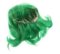 SUPVOX Peluca Corta Bob Verde para Niña Bufanda, Cabello Falso de Alta Temperatura, Apariencia Realista y Diseño Estilizado para Fiestas y Disfraces de Cosplay