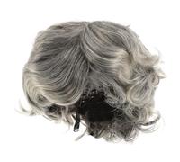 SUPVOX Peluca de Mujer Corta Gris Plata para Disfraz de Abuela Ondas, de Material Resistente y Cómoda para Cosplay y Presentaciones en Escenario
