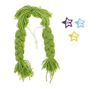 SUPVOX Peluca de Trenzas para Gato Pequeña Verde con Clip, Accesorio de Disfraz Cómodo y Lavable para Cosplay, Fiestas de Halloween, Cumpleaños y Eventos Festivos