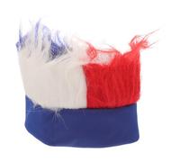 SUPVOX Peluca Divertida en Tonos Azul y Rojo para Fanáticos de Fútbol, Cabello Falso Rizado Multicolor para Fiesta, Disfraz y Celebración Deportiva, Accesorio Creativo y Llamativo