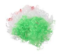 SUPVOX Peluca Esponjosa Deportiva Colores de Bandera México Accesorio de Disfraz Unisex Talla Única Fibra PET Transpirable para Fiestas Cosplay y Eventos Deportivos