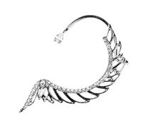 SUPVOX Pendientes Clip Oreja sin Perforación Alas de Ángel, Llenos de Cristales, Diseño Envolvente para Cartílago, Joyería Elegante para Mujer, Accesorios de Moda para Uso Diario