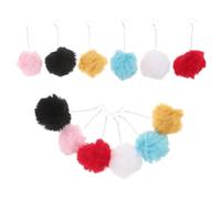 SUPVOX Pendientes Colgantes de Pompón de Peluche Suave 12 Piezas Bolas de Piel Sintética Multicolor Cadena Larga Juego de Pendientes para Mujer Accesorios Llamativos para Festivales