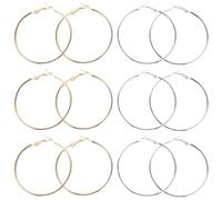 SUPVOX Pendientes de Aro Redondos para Mujer 5 CM 40 Piezas 20 Dorados 20 Plateados Pendientes Colgantes Bohemios Ligeros y Semicirculares Ideales para Uso Diario y Fiestas