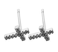 SUPVOX Pendientes de Botón Pequeños de Cruz para Mujer, Acero Hipoalergénico Plateado, Diseño Minimalista, Ligeros y Cómodos para Uso Diario y Ocasiones Obsequios