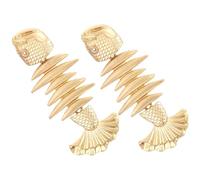 SUPVOX Pendientes de Espina de Pescado para Mujer, 1 Par de Aleación Dorada Diseño Creativo y Moderno, Joyas Colgantes Ideales para Uso Diario y Regalos Originales Color Color Aleatorio