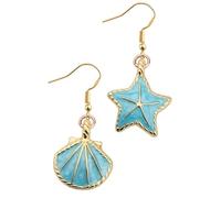 SUPVOX Pendientes de Playa Motivos Marinos de Estrella y Concha, Joyería para Mujer Cumpleaños y Aniversarios, Diseño Cómodo y Ligero