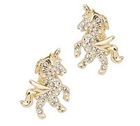 SUPVOX Pendientes de Unicornio Incrustaciones de Circonita Cúbica 1 Par de Pendientes de Plata 925 Cierre de Aguja Accesorios Ligeros y Decorativos para Fiestas y Uso Diario