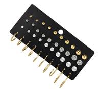 SUPVOX Pendientes Perforados para Mujer 20 Pares Perlas y Gemas de Imitación Pendientes de Aro Pequeños Vintage Set de Joyas para Orejas Accesorios Elegantes para Fiesta y Uso Diario