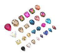 SUPVOX Piedras de Imitación para Coser Garra Aproximadamente 25 Piezas Mixtas Accesorios de Manualidades para Ropa y Decoración con Orificios para Coser Fácilmente Prendas y Proyectos