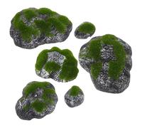 SUPVOX Piedras de Musgo Artificiales Decorativas Apariencia Realista y Resistencia al Agua para Manualidades y Bonsái, Set de Espuma para Decoración de Jardín