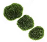 SUPVOX Piedras Decorativas de Musgo Artificial 3 Piezas (Grande, Mediano, Pequeño) Realistas para Decoración de Jardines, Bonsáis y Micropaisajes, Accesorio para Hogar y Terrarios