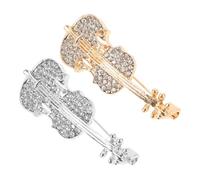 SUPVOX Pin de Solapa Broche de Violín para Mujer, Conjunto de 2 Piezas en Metal Dorado y Plateado, Accesorios para Ropa en Ocasiones Obsequios y Reuniones