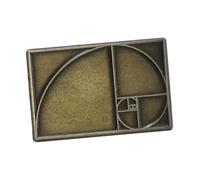 SUPVOX Pin de Solapa Metálico Rectangular Diseño de Proporción Áurea, Broche Gráfico Digital Vintage para Abrigo y Mochila, Insignia Matemática Artesanal para Profesores y Amantes
