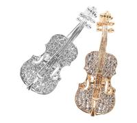 SUPVOX Pin de Violín para Ropa de Mujer en Aleación, Adorno Decorativo Creativo de 2 Piezas Cierre Seguro para Ocasiones Obsequios y Cumpleaños