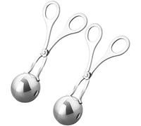 SUPVOX Pinzas de Acero Inoxidable para Albóndigas de Sushi 2 Piezas, Herramienta Manual para Hacer Bolas de Arroz y Croquetas, Utensilios de Cocina Resistentes y Aptos para Lavavajillas